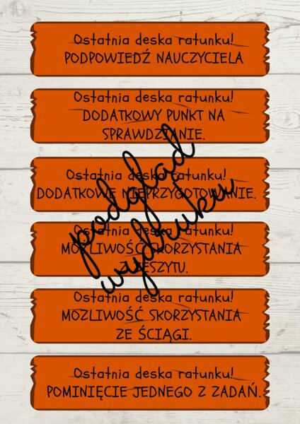 Ostatnia deska ratunku - prezent dla uczniów.