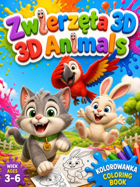 Zwierzęta 3D | 3D Animals  |Kolorowanka  dla dzieci 3-6 lat| Coloring Book Ages 3-6
