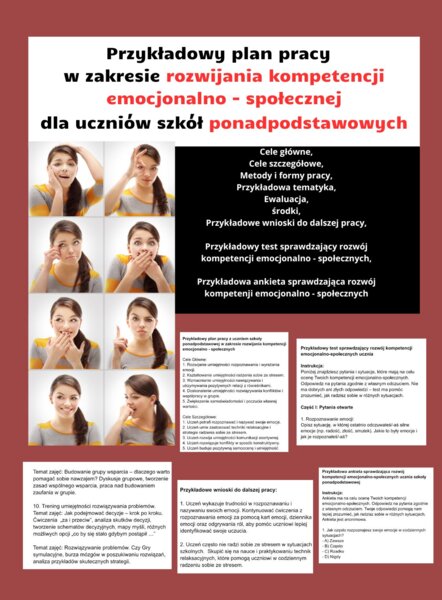 Plan pracy zajęcia emocjonalno - społeczne. Szkoła ponadpodstawowa