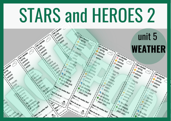 Stars and Heroes 2 unit 2 WEATHER– zakładki do książki