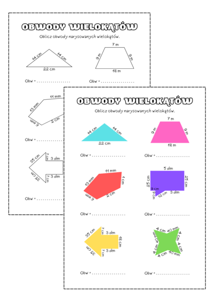 Obwód wielokąta. Klasa 4. Klasa 5.