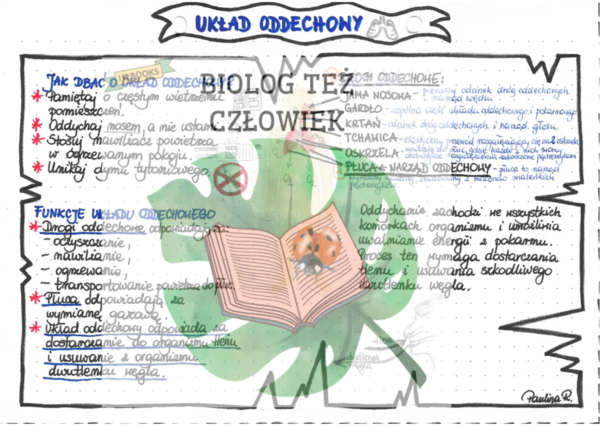 PRZYRODA - Ciało człowieka - Układ oddechowy - kolor