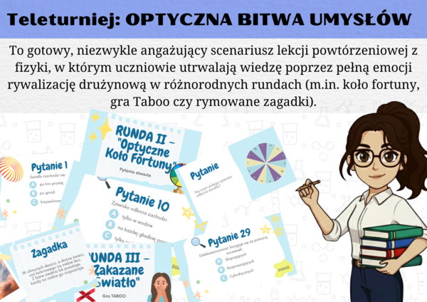 Fizyka klasa 8 - optyka - quiz powtórzenie wiadomości