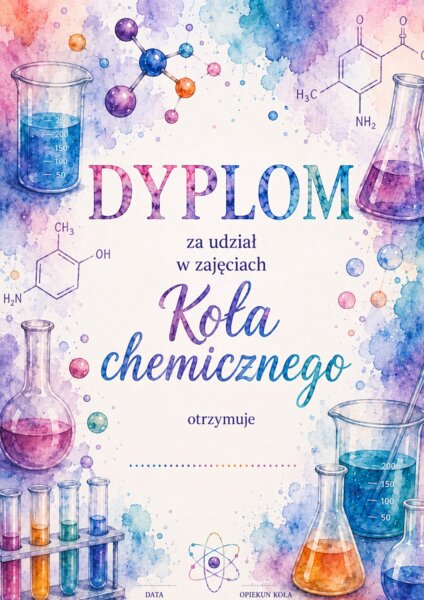 Dyplomy za udział w zajęciach koła chemicznego i biologicznego