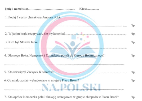 Kartkówka z Chłopców z Placu Broni