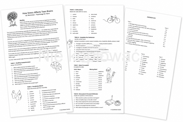 Karta Pracy/Czytanka How Stress Affects Teen Brains B1