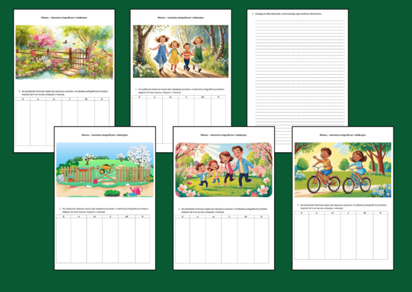 WIOSNA – ćwiczenia ortograficzne i redakcyjne – karty pracy – kl.4-6