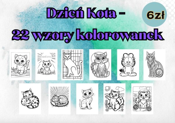 Kolorowanki na Dzień Kota