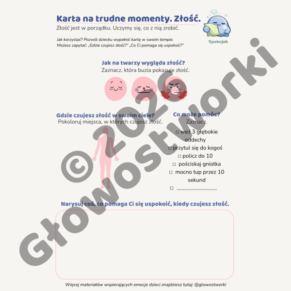 Karta pracy o złości — Głowostworki (BEZPŁATNA)