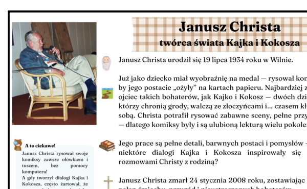 Janusz Christa - atrakcyjna notatka biograficzna