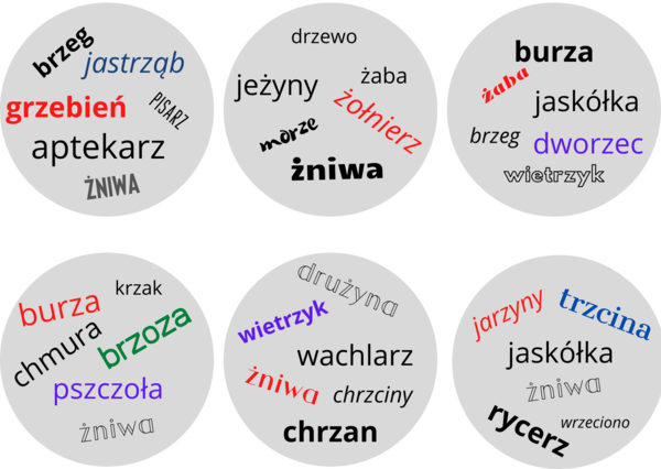 Gra Dobble ortograficzne - wersja stonowana