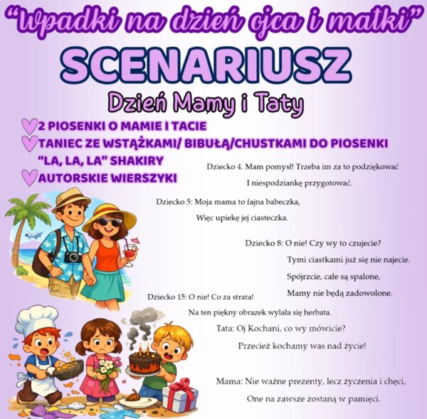 Scenariusz na Dzień Mamy i Taty - "Wpadki na Dzień Ojca i Matki"