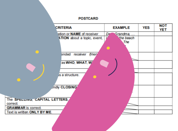 Kryteria pisania POCZTÓWKI na języku angielskim – klasa VII-VIII | POSTCARD criteria writing in English – grades 7-8