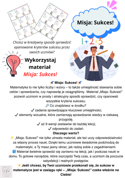 Misja: Sukces! – sprawdzenie kryteriów sukcesu z matematyki, Nowa Era, kl. 6– Dział 7
