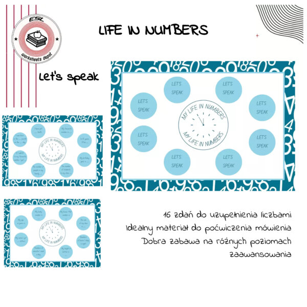 Life in numbers - let's speak - uzupełnianie zdań