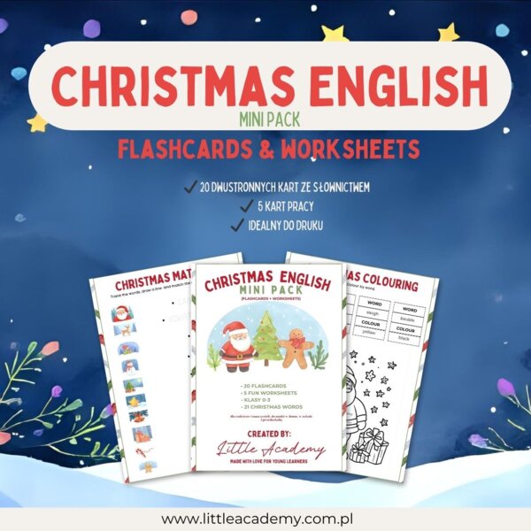Christmas mini pack – FLASHCARDS & ĆWICZENIA zadania świąteczne