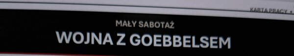 Mały Sabotaż - Wojna z Goebbelsem - karta pracy