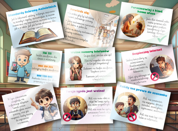 Standardy Ochrony Małoletnich - gazetka, informacje istotne dla małoletnich, 15 kart