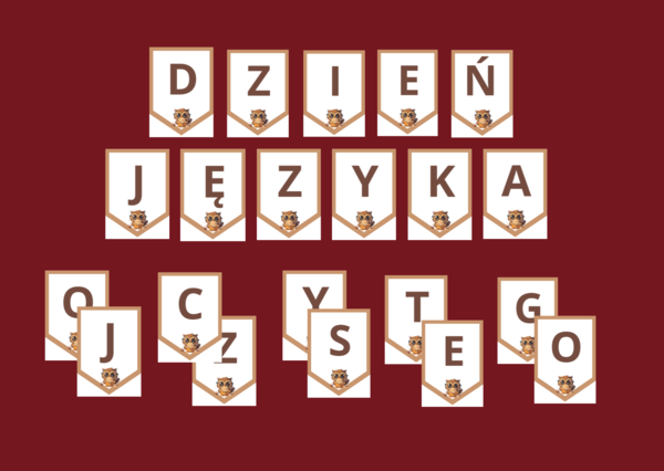 DZIEŃ JĘZYKA OJCZYSTEGO – girlanda – napis – gazetka - wersja 2