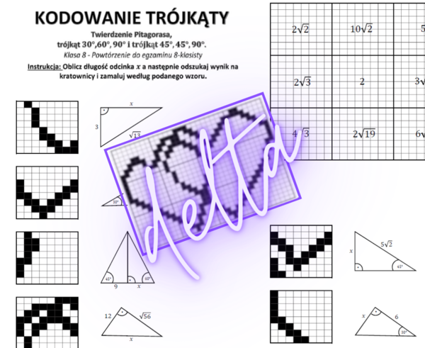 Klasa 8 - trójkąty 30,60,90 45,45,90 i twierdzenie Pitagorasa.
