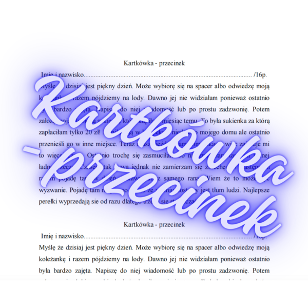 Przecinek - kartkówka razem z odpowiedziami