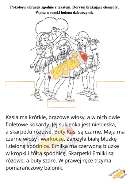 Czytanie ze zrozumieniem klasa 2-3 ( zawiera 2 wersje)