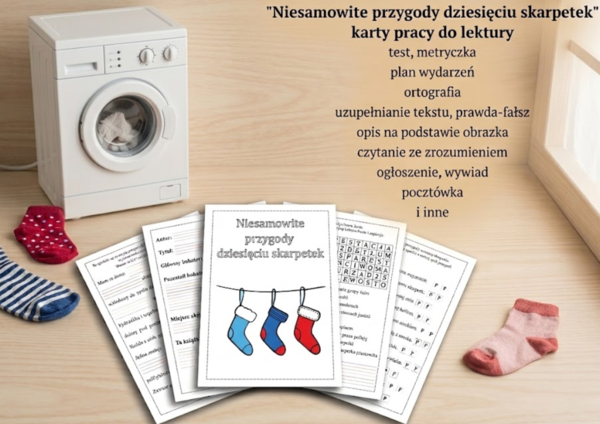 Niesamowite przygody 10 skarpetek - karty pracy do druku pdf