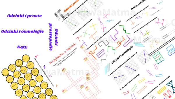 Zestaw kart pracy: Odcinki, kąty, proste 📐