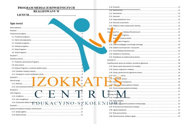 Program mediacji rówieśniczych - dokument szkolny, zgodny z zaleceniami oświatowymi