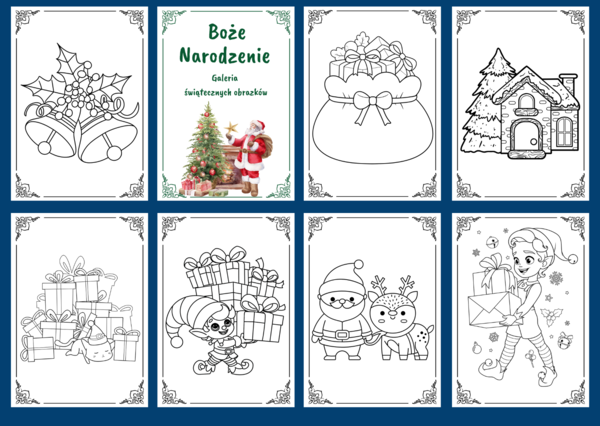 BOŻE NARODZENIE - kolorowanka – kolorowanki – biblioteka – świetlica – przedszkole – 30 wersji
