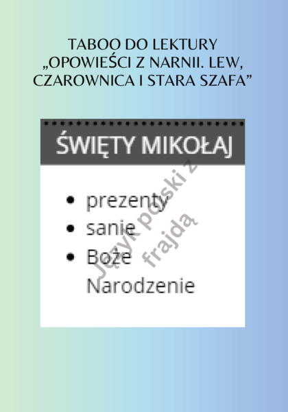 Opowieści z Narnii - gra taboo