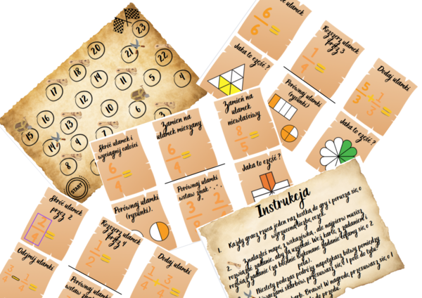 Gra planszowa klasa 4 ułamki zwykłe