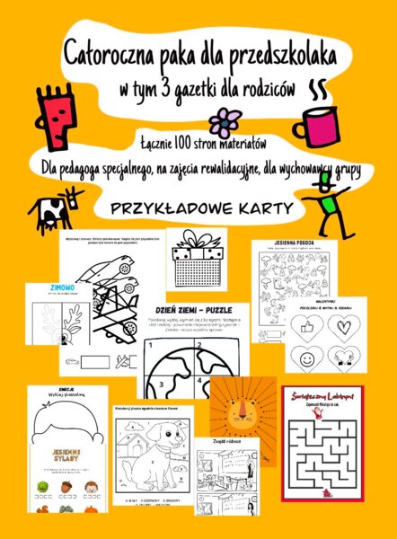 Całoroczna paka dla przedszkolaka w tym gazetki profilaktyczne dla rodziców