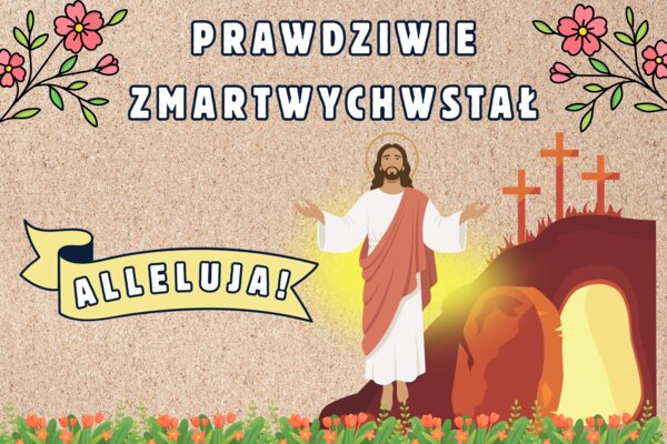 Gazetka szkolna „Prawdziwie Zmartwychwstał — Alleluja!” — dekoracja wielkanocna do szkoły i przedszkola, dodatkowe elementy dekoracyjne