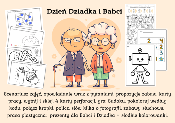 Dzień Dziadka i Babci scenariusz zajęć, prezenty dla Babci i Dziadka, fotografia, pomysły na zabawy