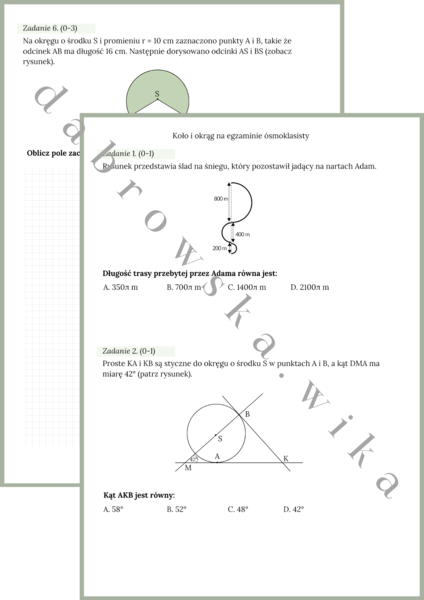 Koło i okrąg na egzaminie ósmoklasisty