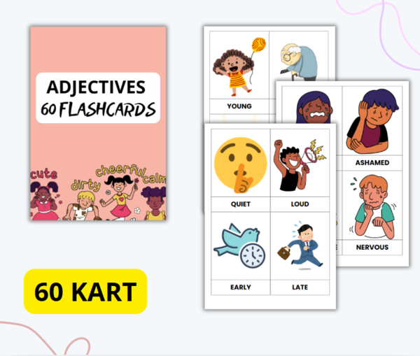 PRZYMIOTNIKI PO ANGIELSKU, FISZKI, FLASHCARDS, ENGLISH