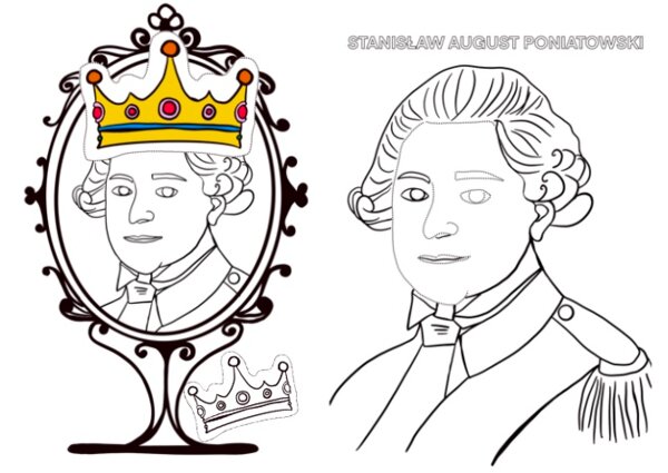 Konstytucja Trzeciego Maja - kolorowanka, wycinanka