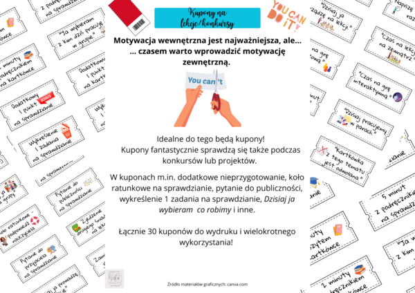Kupony na lekcje/konkursy/projekty