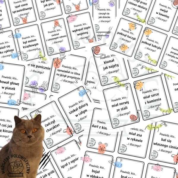 Powiedz, kto... - karty z frazeologizmami dla ósmoklasistów i maturzystów