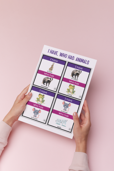 I have ..., who has ...? ANIMALS - gra ze słownictwem po angielsku