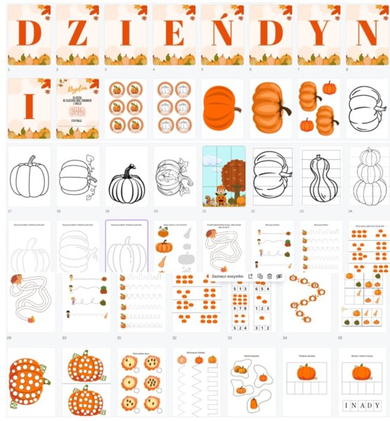 DZIEŃ DYNI - GIRLANDA + ZADANIA