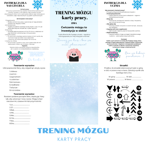 Trening mózgu - seria zima KARTY PRACY