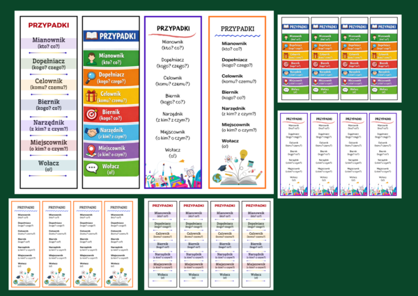 🏷️PRZYPADKI - Zakładki do książek (4 wzory, PDF do druku) - wersja 1