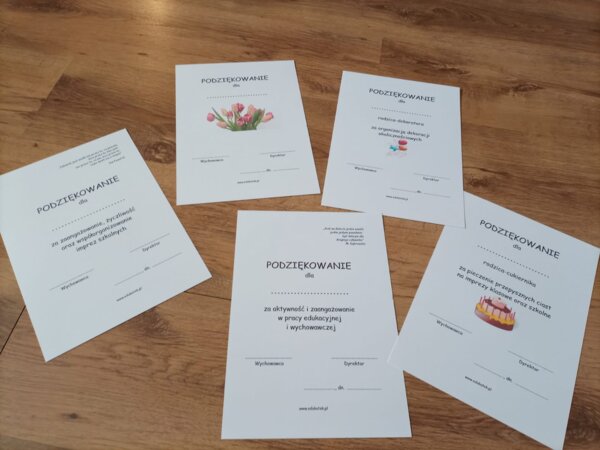 Podziękowania dla rodziców – pomoce dla nauczyciela