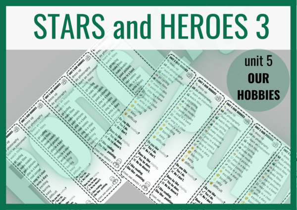 Stars and Heroes 3 unit 5 OUR HOBBIES– zakładki do książki