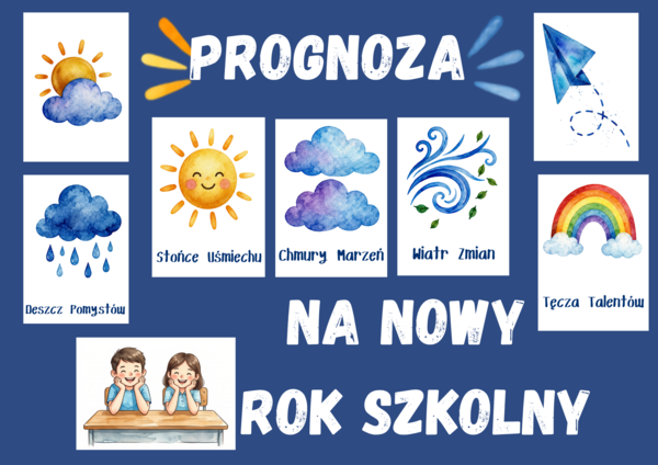 Gazetka szkolna „Prognoza na nowy rok szkolny” gazetka na rozpoczęcie roku szkolnego.