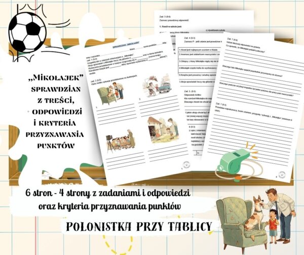 Sprawdzian ,,Mikołajek" + odpowiedzi i kryteria przyznawania punktów