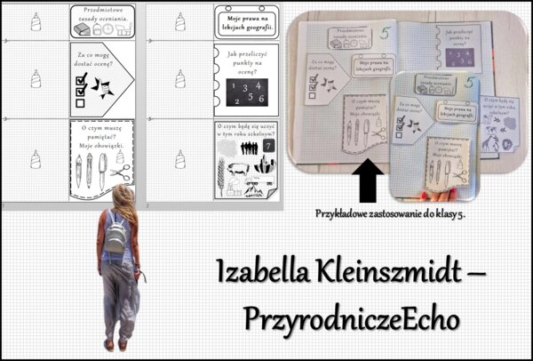 Przedmiotowe zasady oceniania (PZO) z geografii (klasa 7). Interaktywna notatka do wycinania, zginania i wypełniania przez ucznia.
