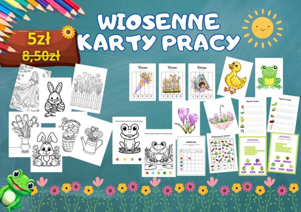 🌼 Wiosenne karty pracy dla przedszkolaków! 🌼